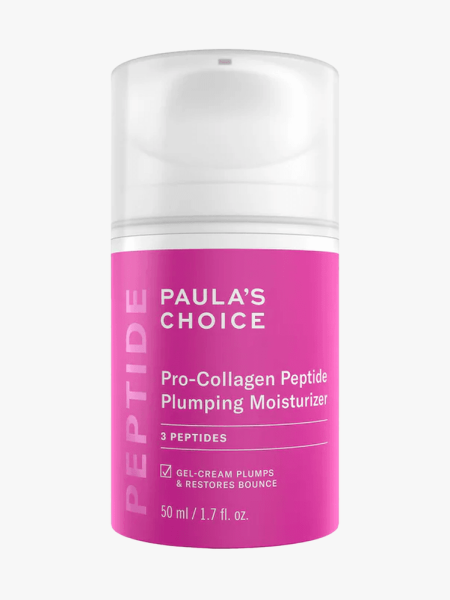 Paula’s Choice Pro-Collagen Peptide Plumping Moisturizer in branded component on a light gray background