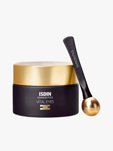 Isdin Isdinceutics Vital Eyes Night Eye Cream in branded component on a light gray background