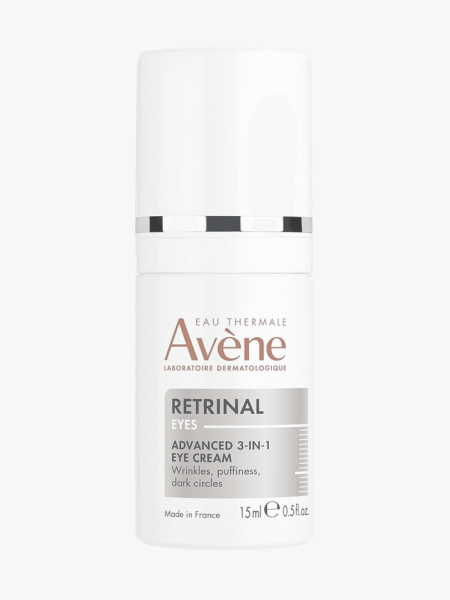 Avène Retrinal Eyes Advanced 3-In-1 Eye Cream in branded component on a light gray background